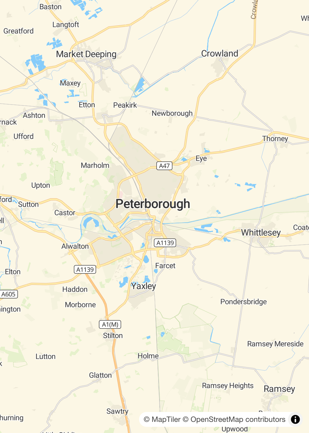 Map of Peterborough