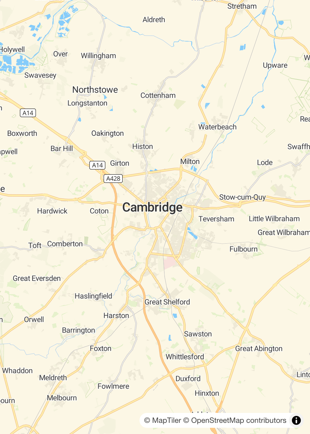 Map of Cambridgeshire