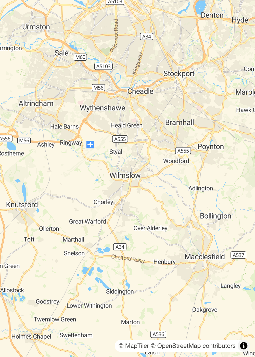 Map of Wilmslow