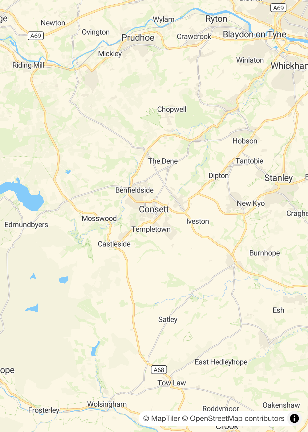 Map of Consett