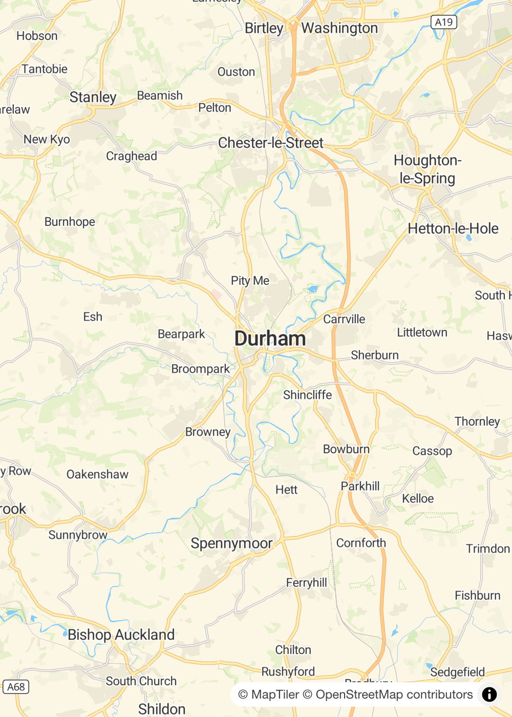 Map of Durham