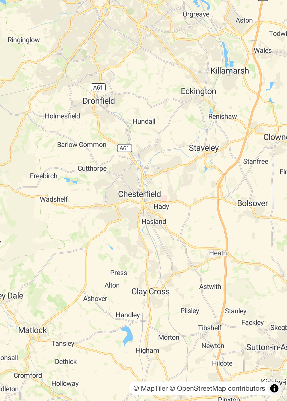 Map of Chesterfield