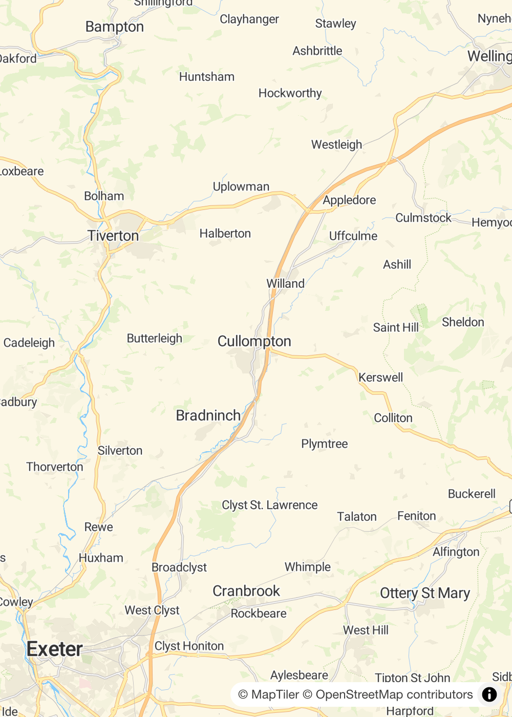 Map of Cullompton