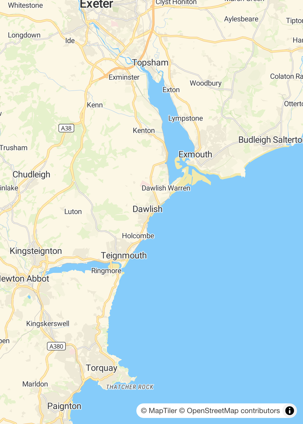 Map of Dawlish