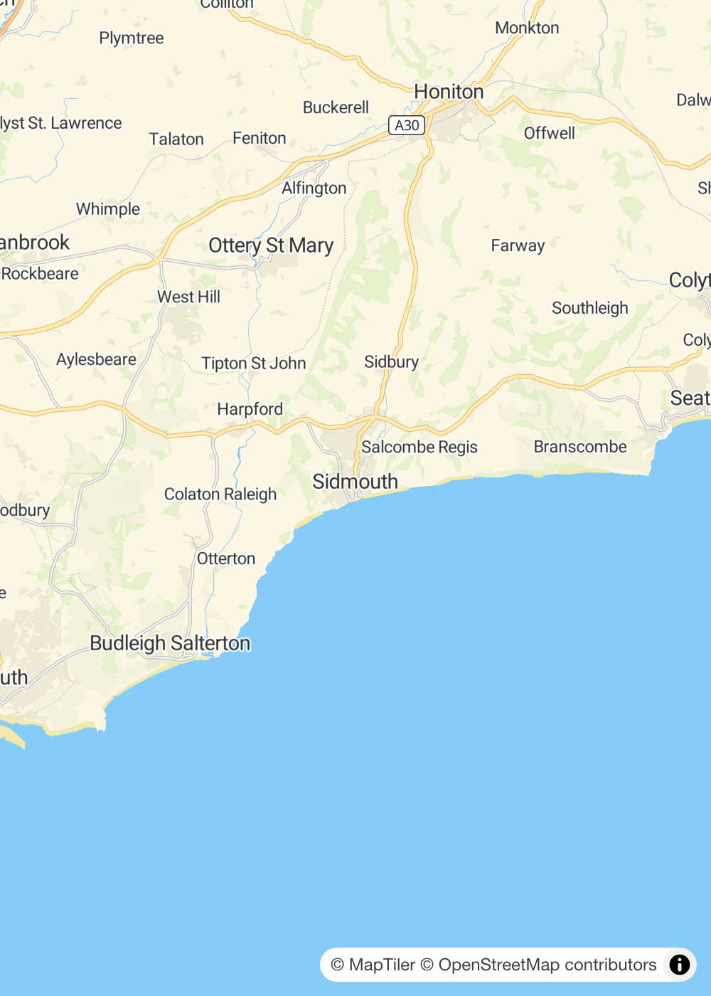 Map of Sidmouth