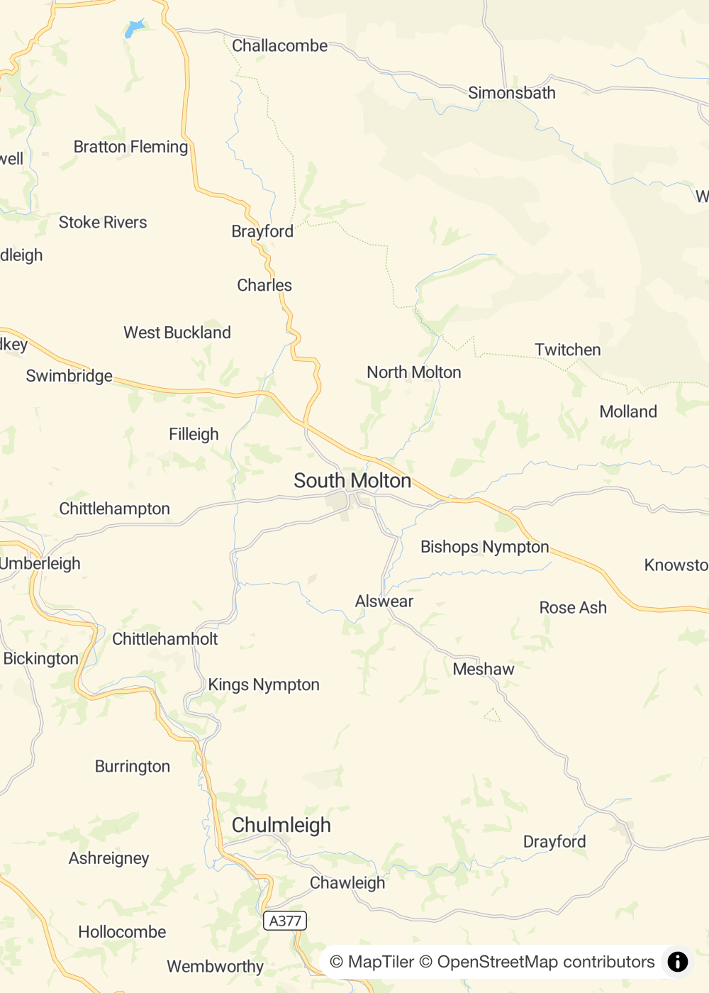 Map of South Molton