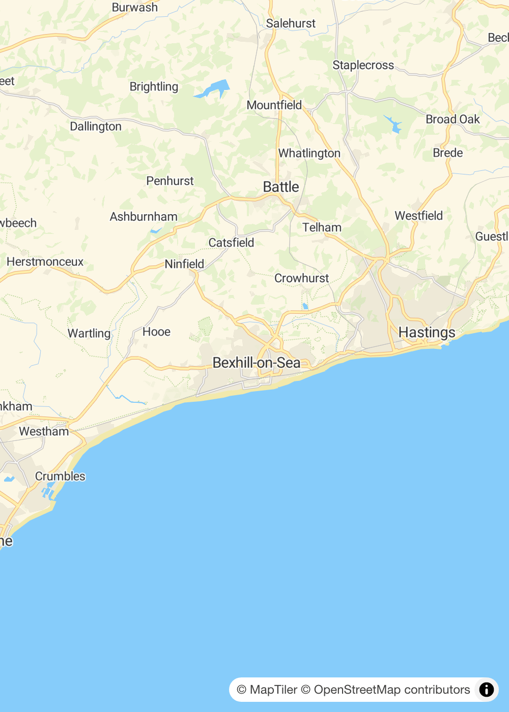 Map of Bexhill-on-Sea