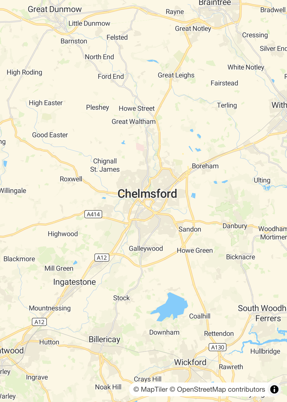 Map of Chelmsford