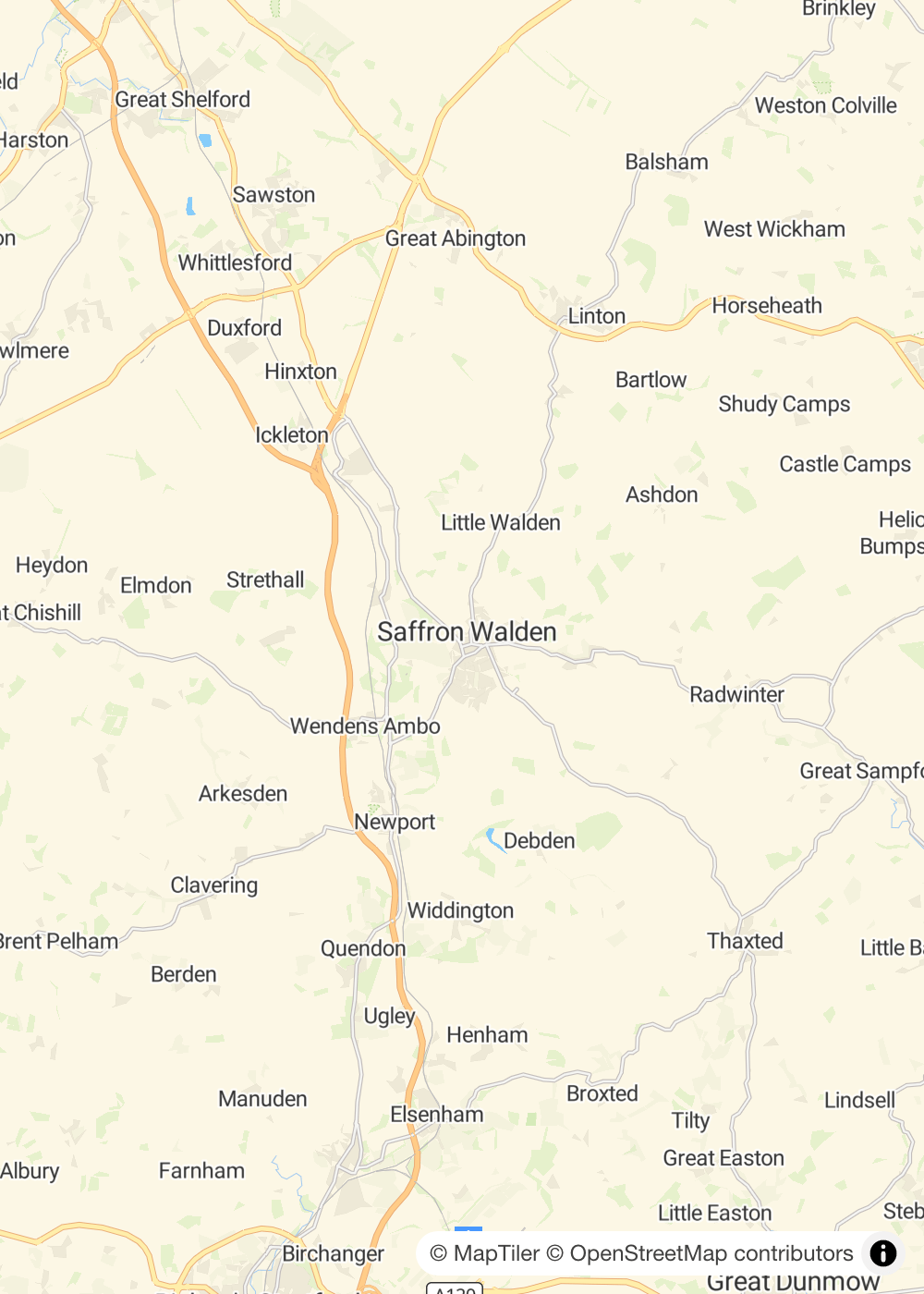 Map of Saffron Walden