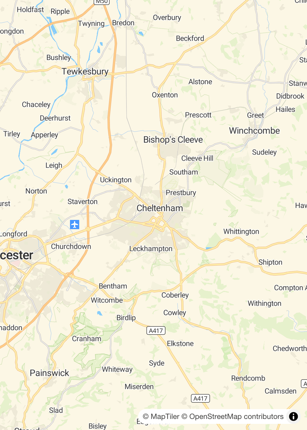 Map of Cheltenham