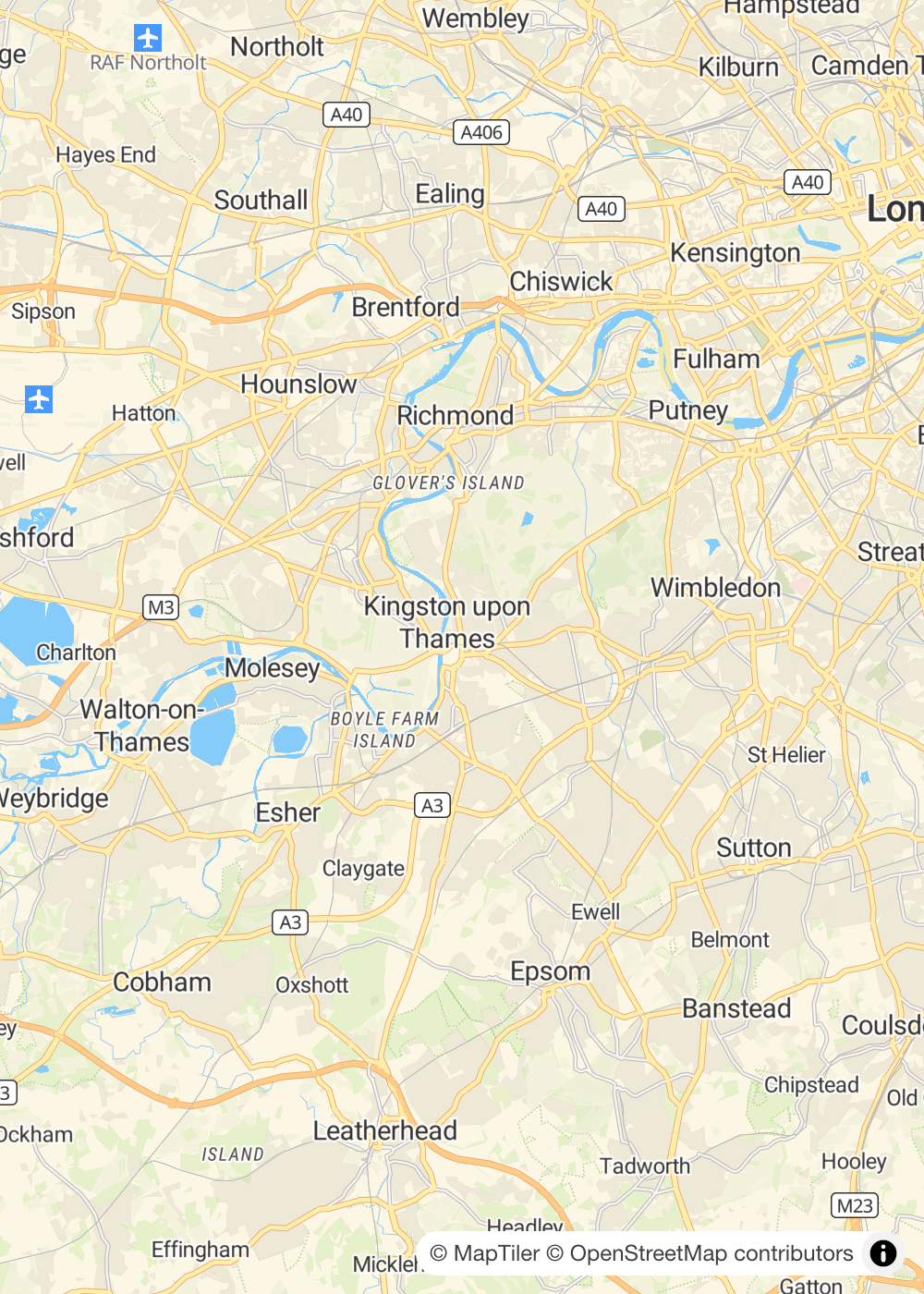 Map of Kingston upon Thames