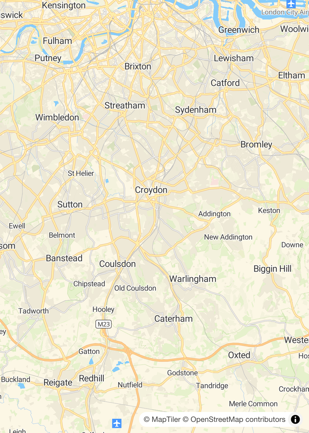 Map of South Croydon