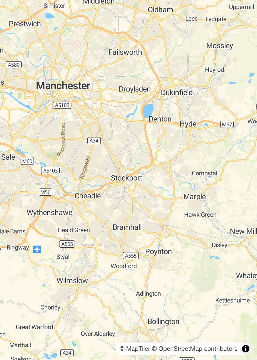 Map of Stockport