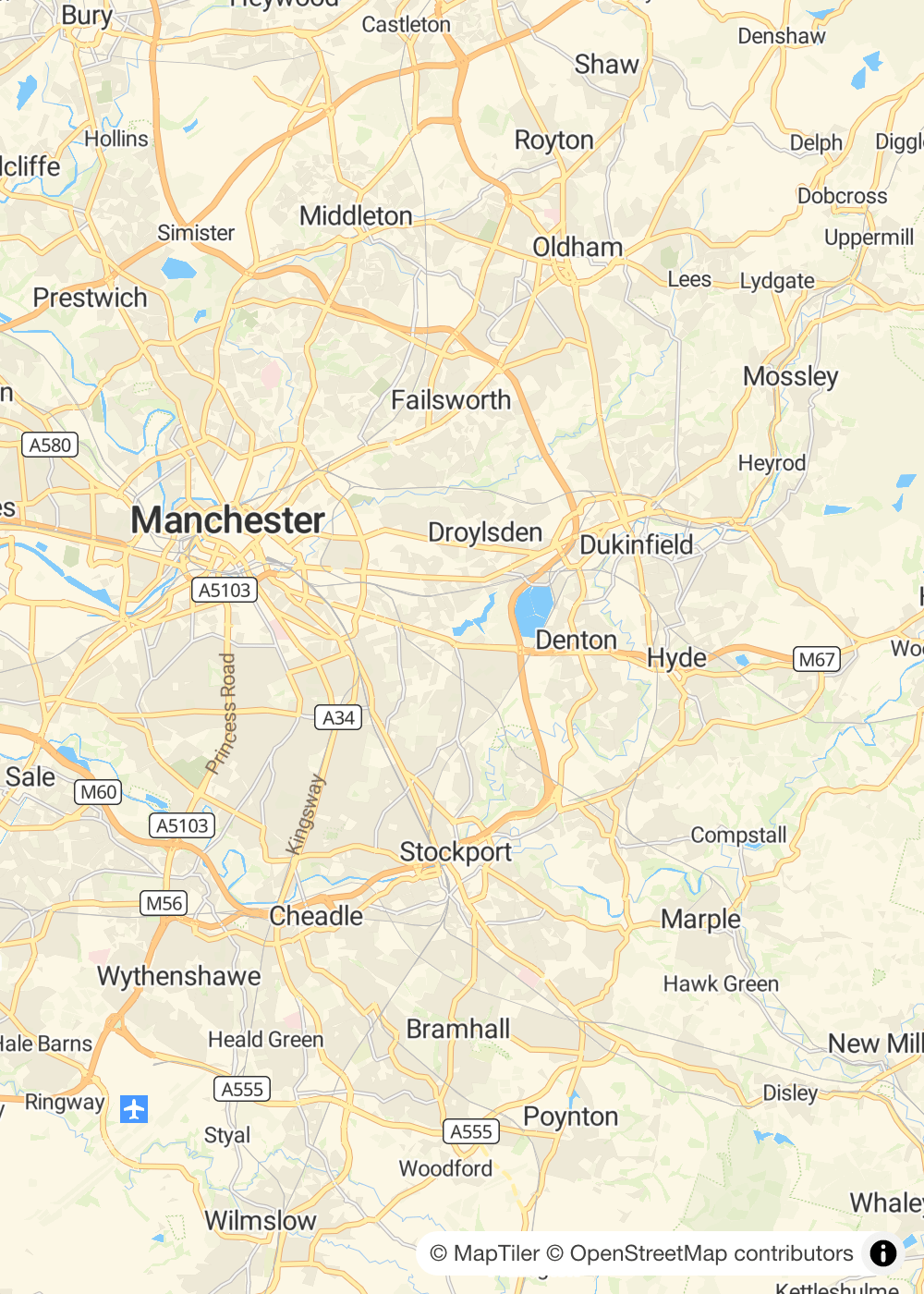 Map of Greater Manchester