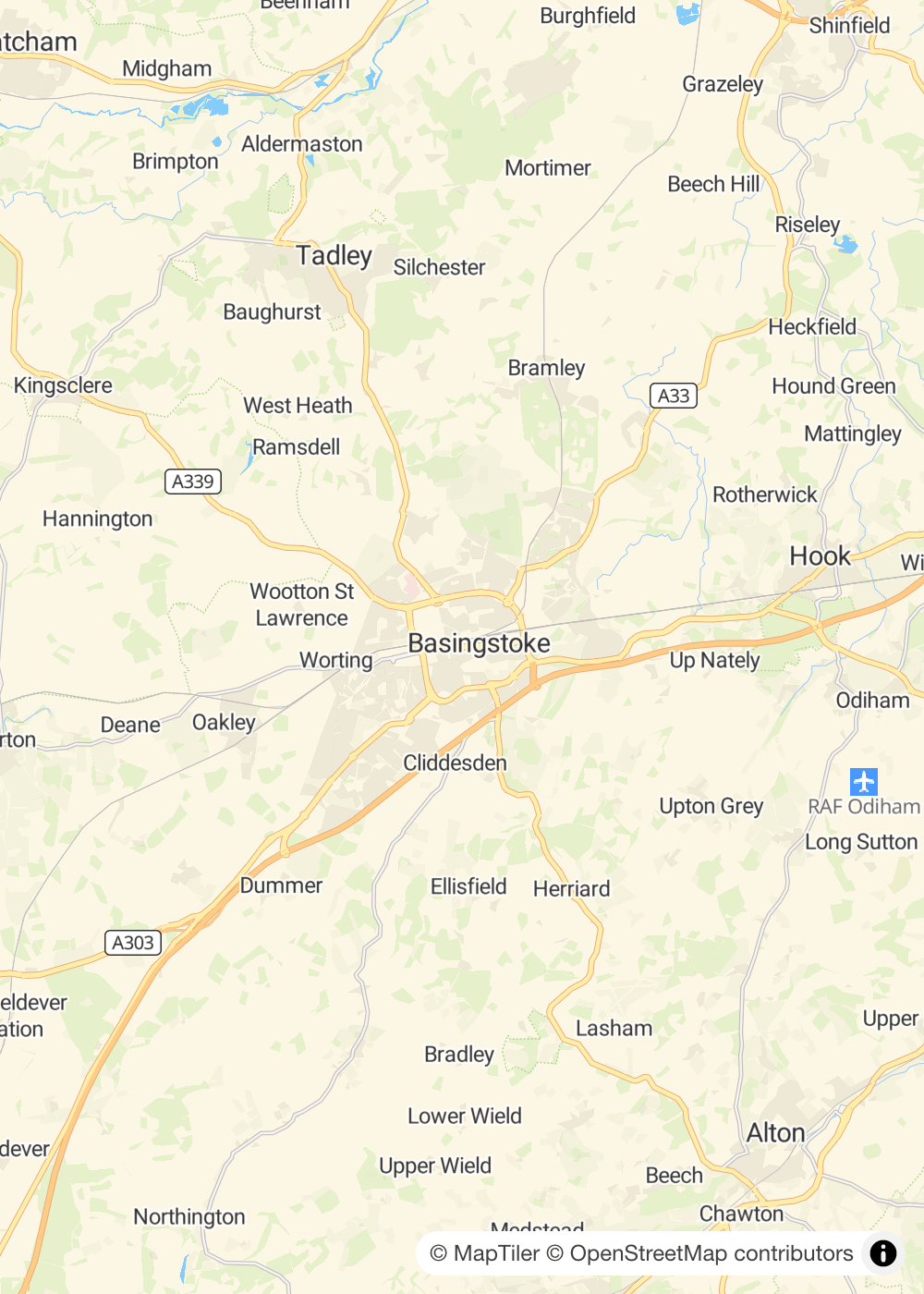 Map of Basingstoke