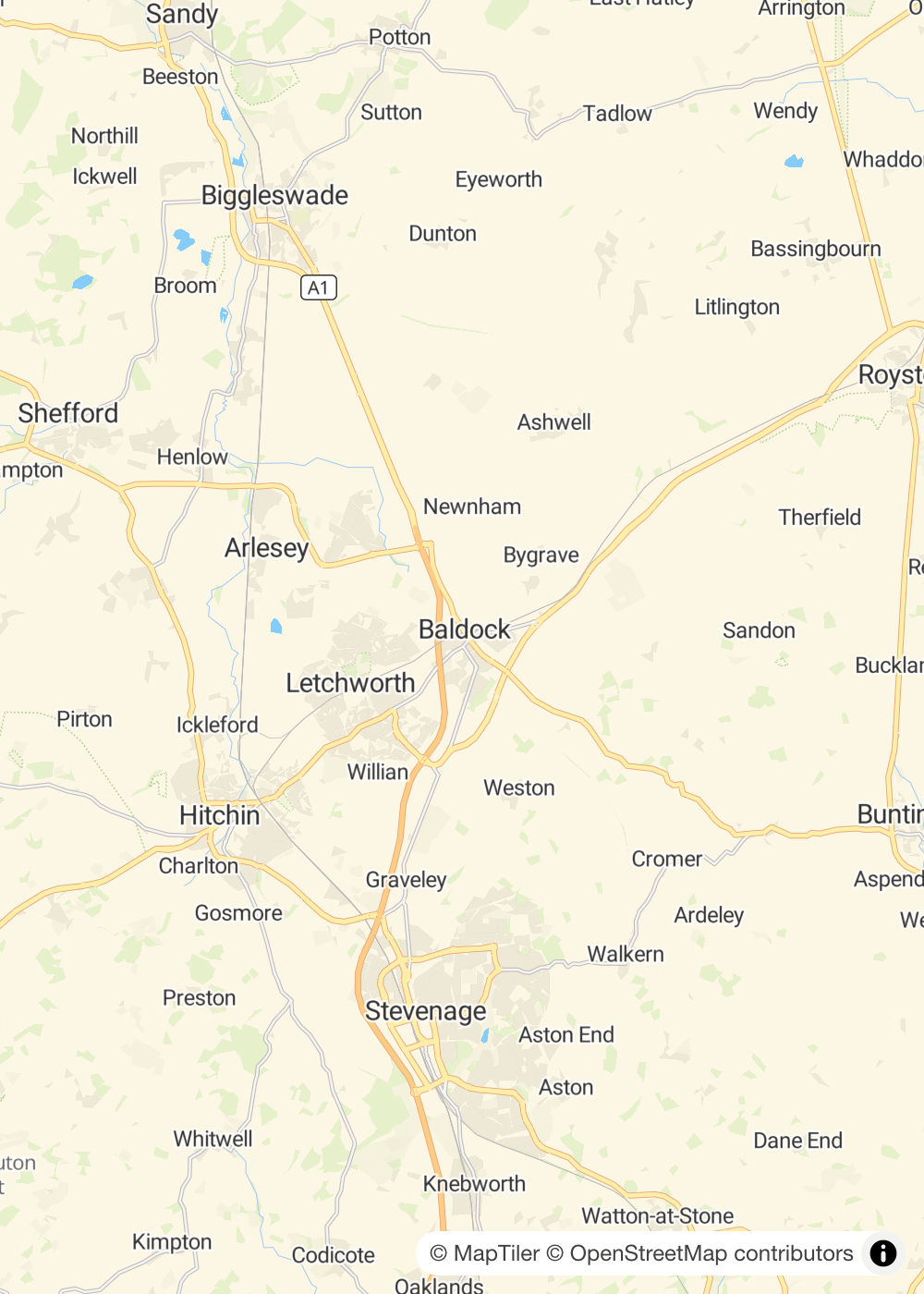 Map of Baldock