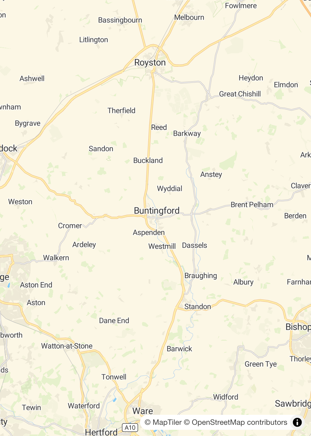 Map of Buntingford