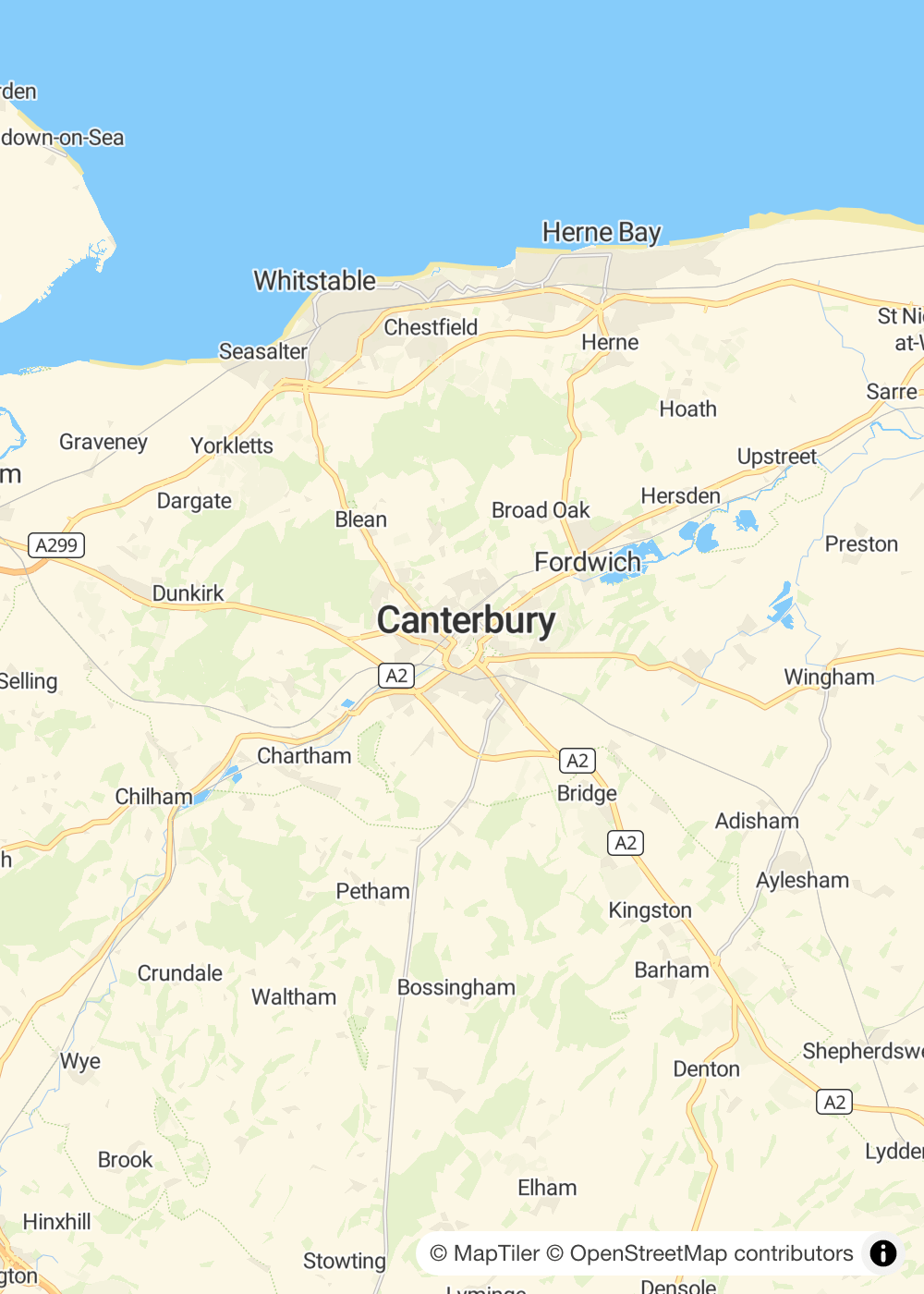 Map of Canterbury