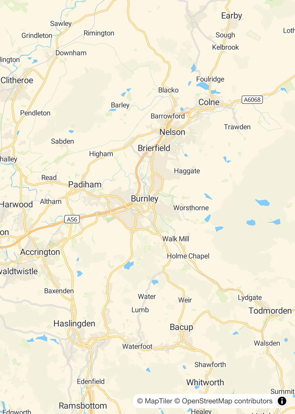 Map of Burnley