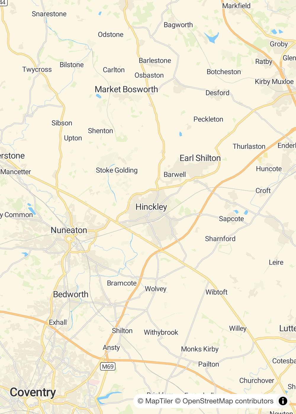 Map of Hinckley