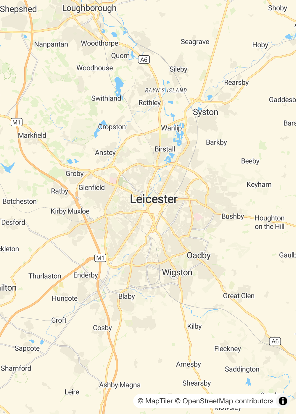 Map of Leicester