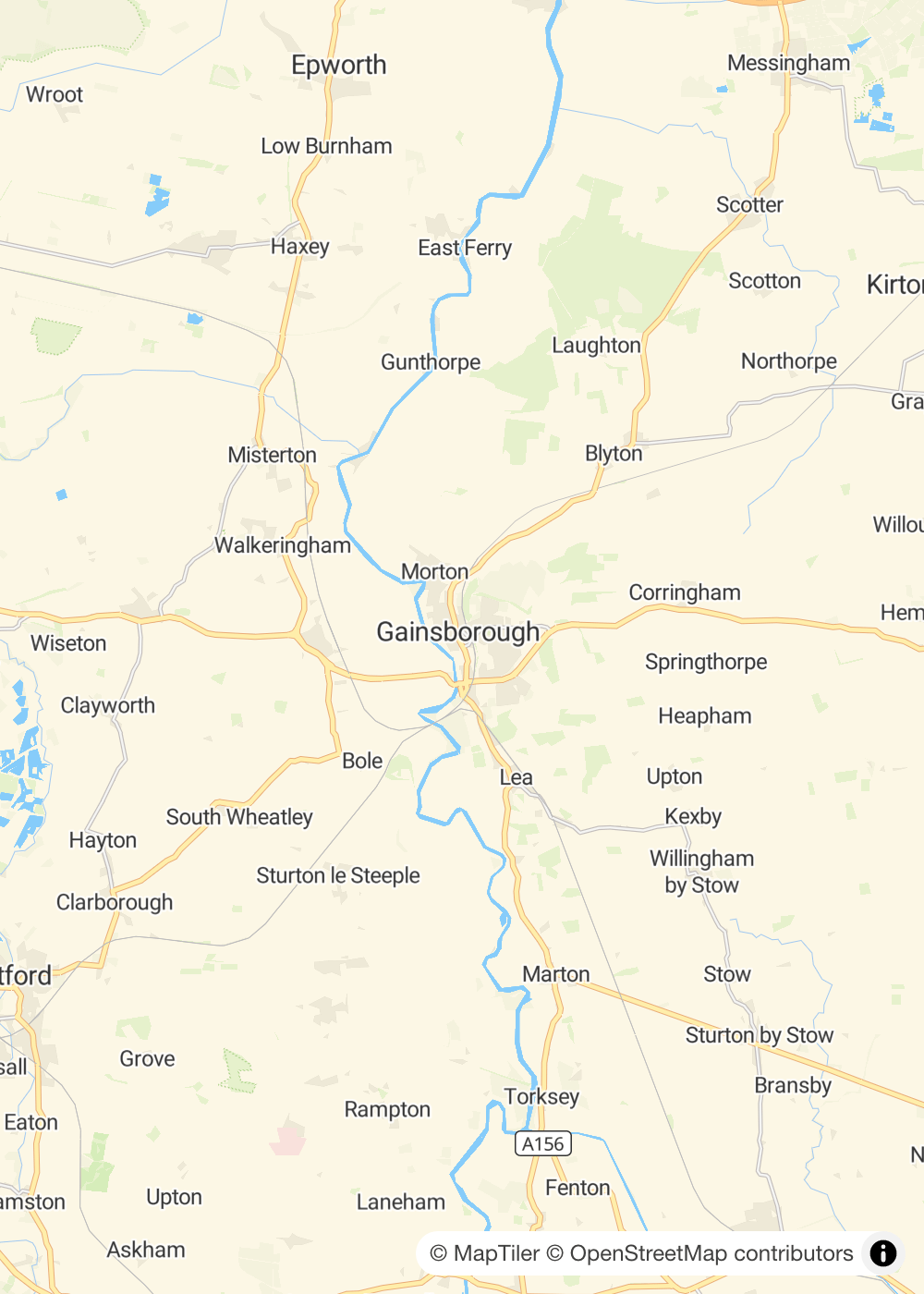 Map of Gainsborough