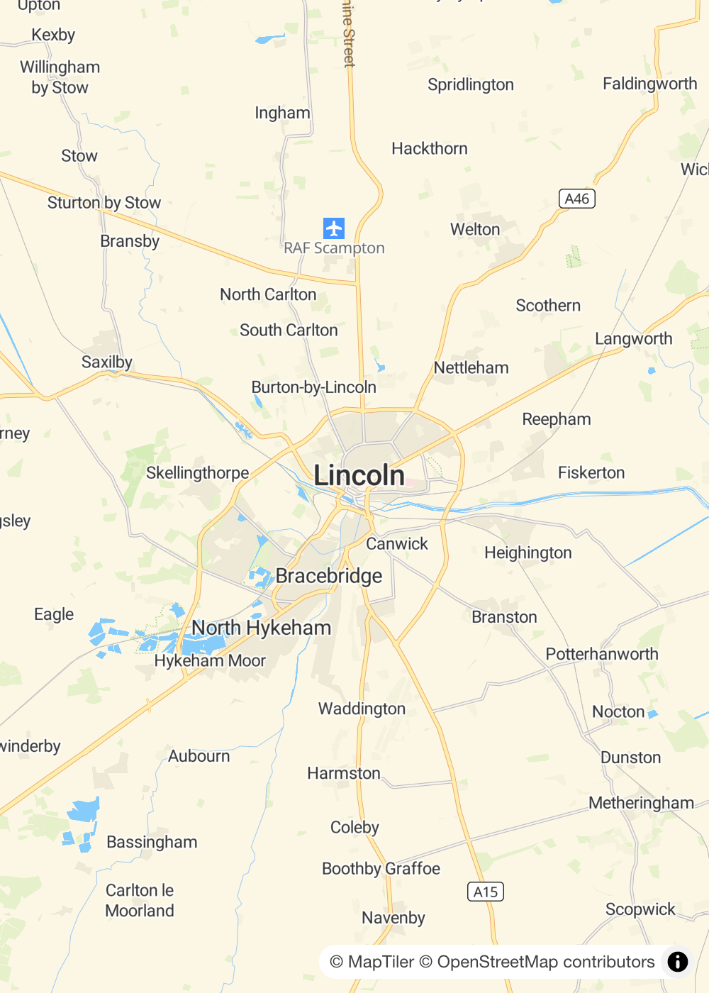 Map of Lincoln