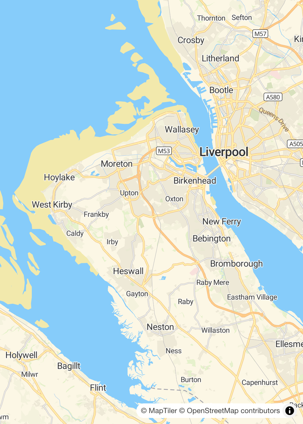 Map of Wirral