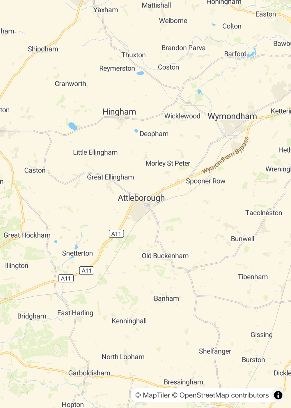 Map of Attleborough