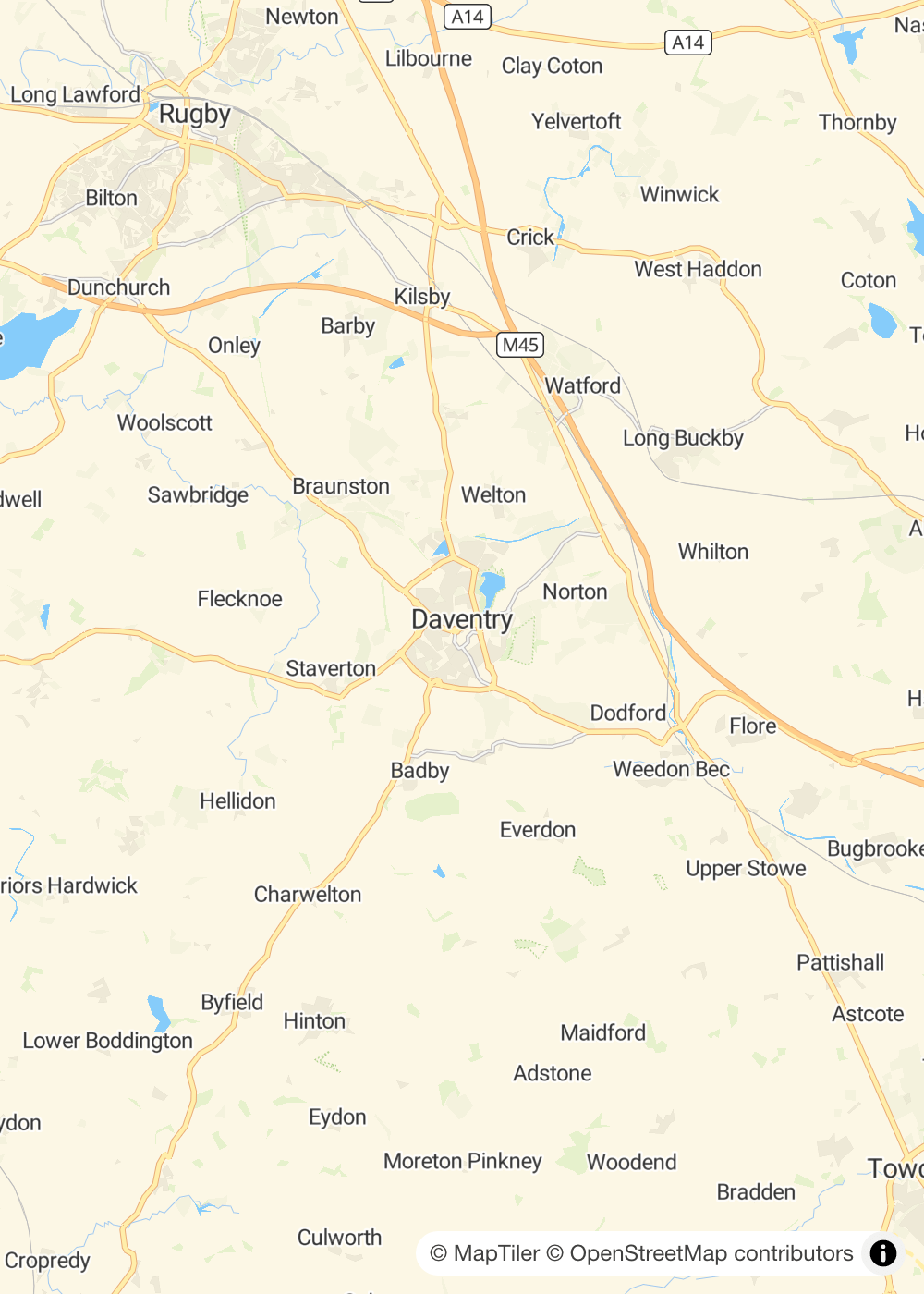 Map of Daventry