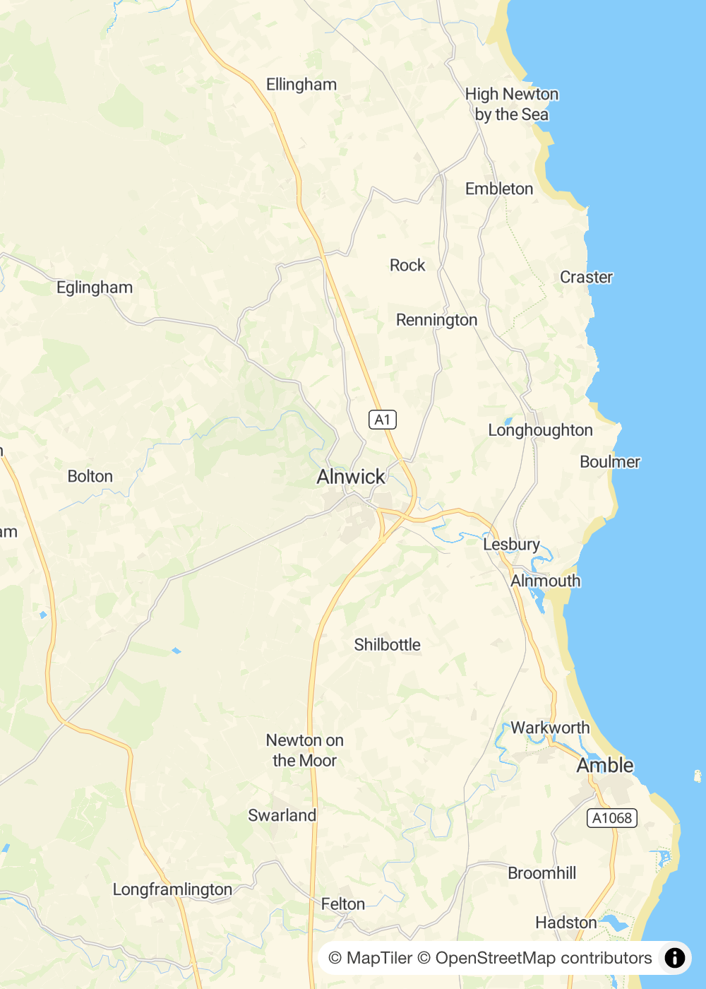 Map of Alnwick