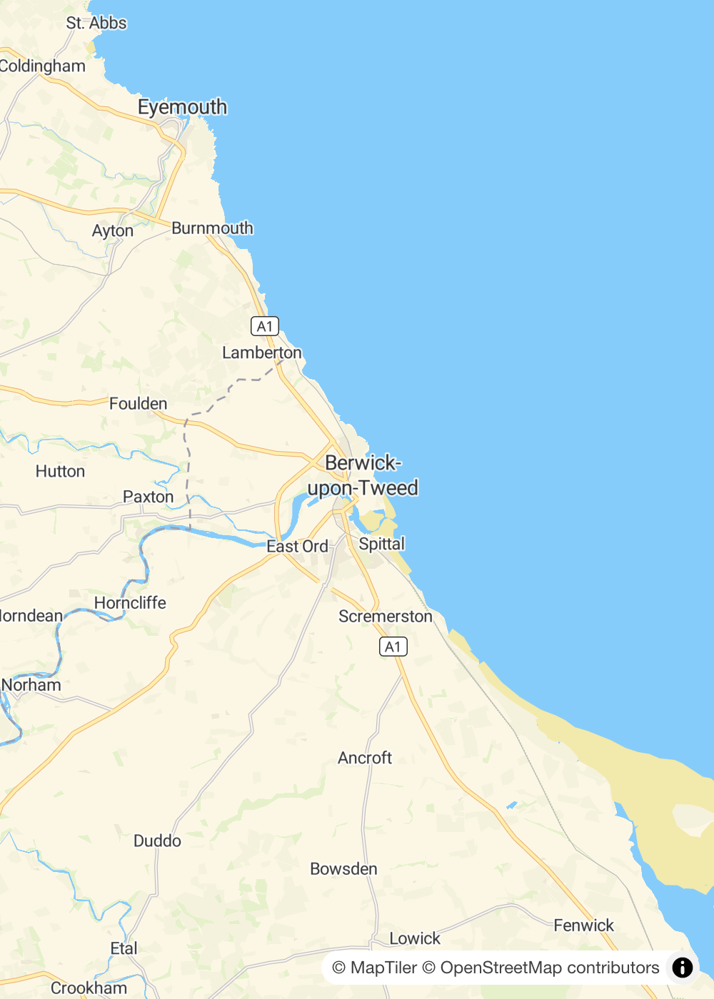 Map of Berwick-upon-Tweed