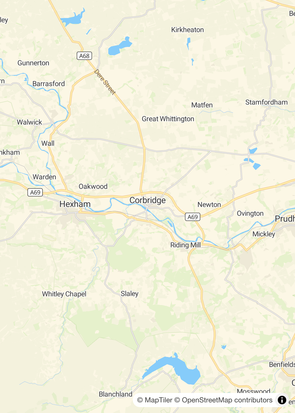 Map of Corbridge