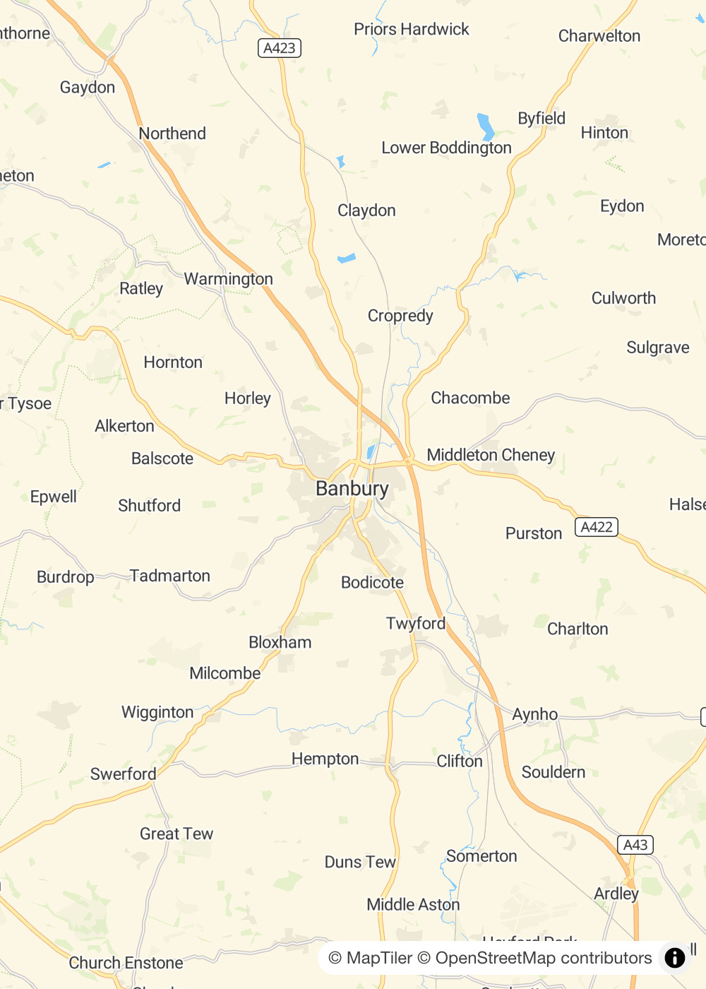 Map of Banbury