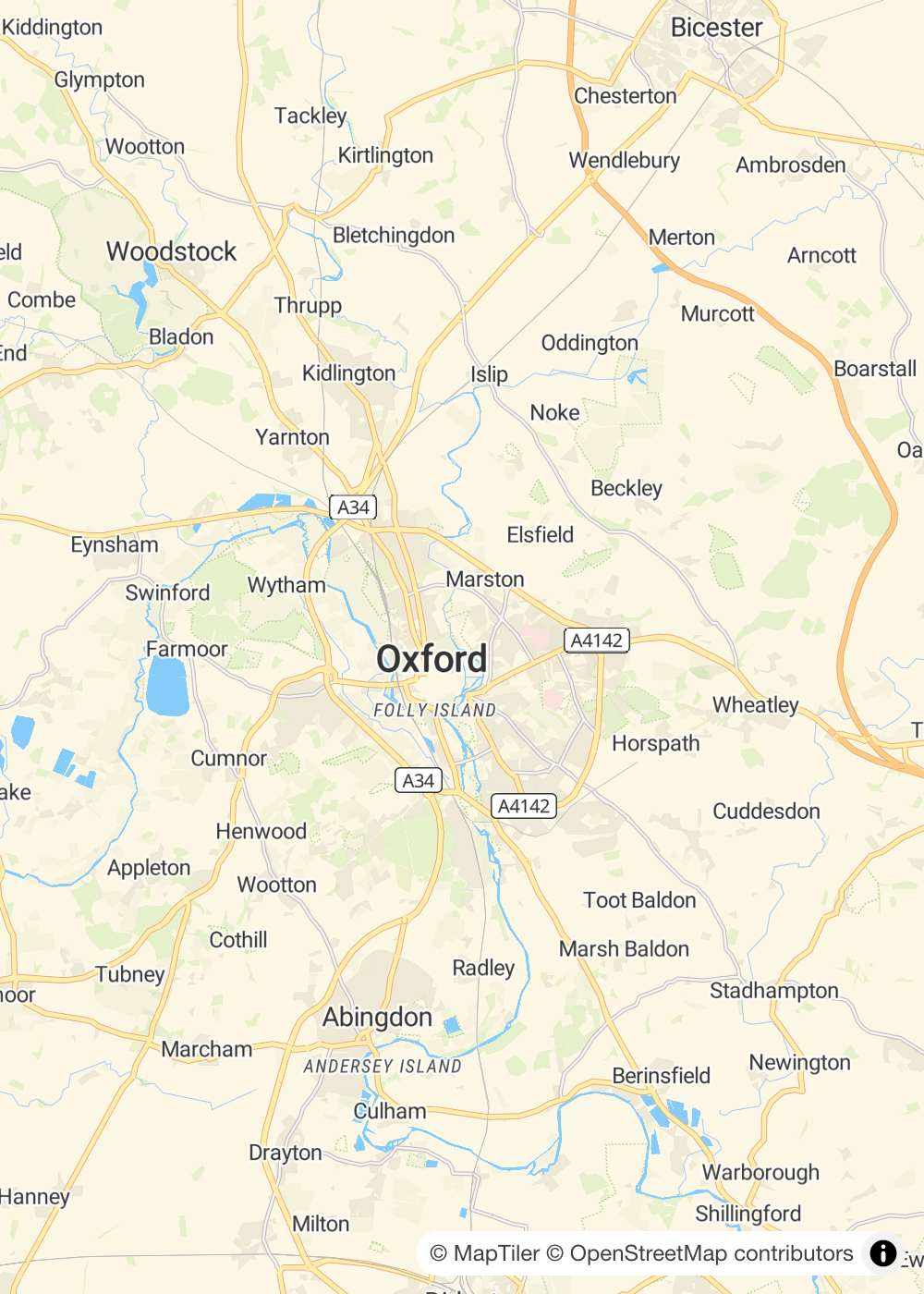 Map of Oxfordshire