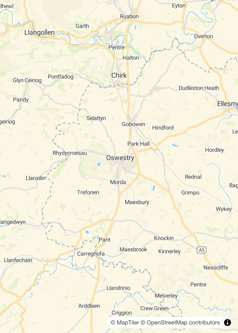 Map of Oswestry