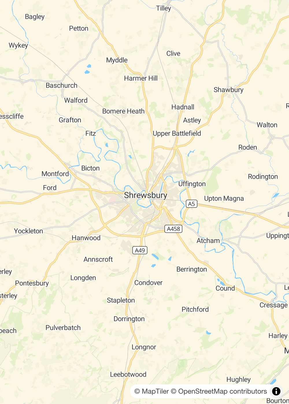 Map of Shrewsbury