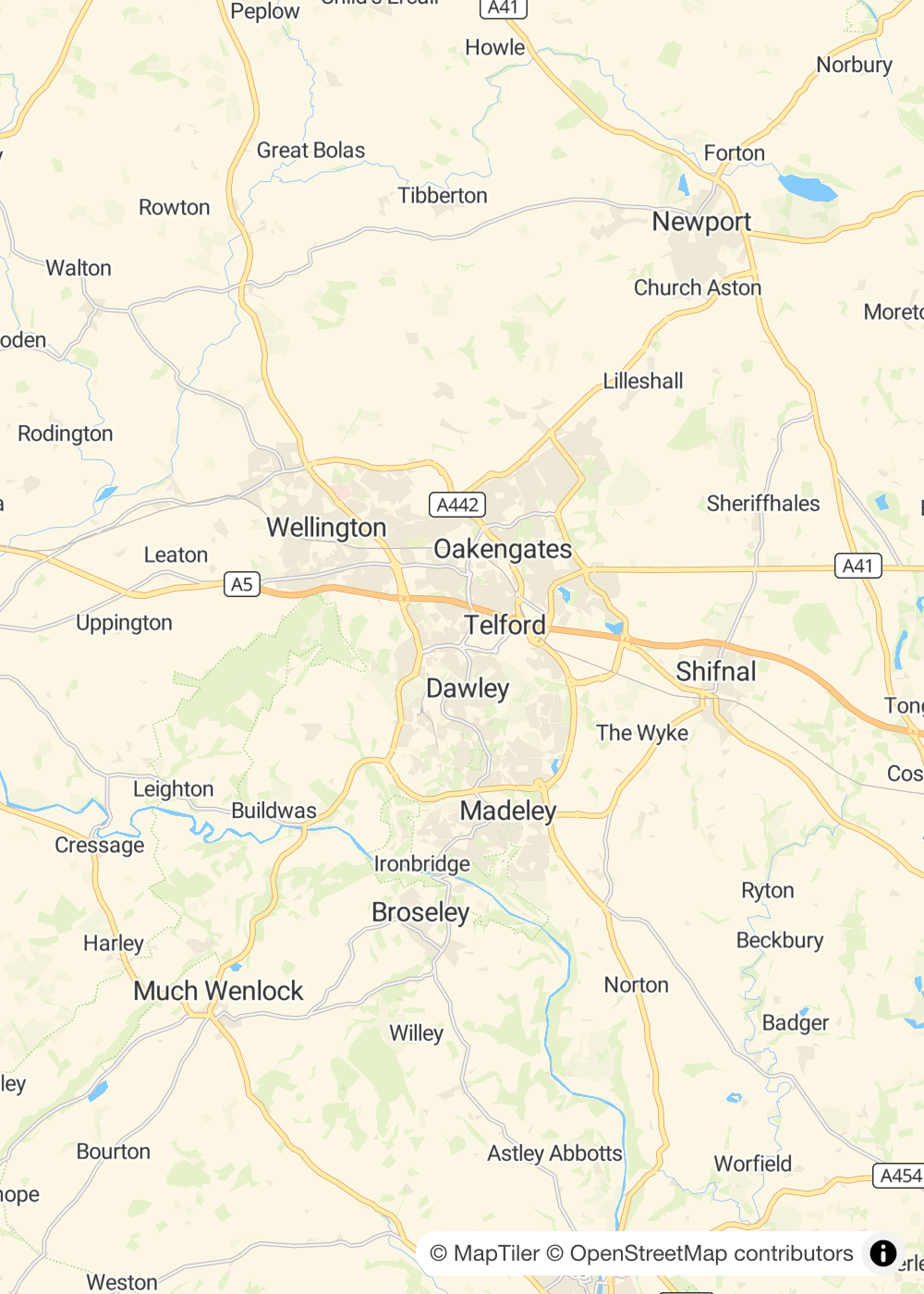 Map of Telford