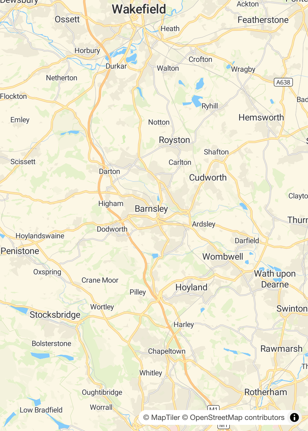 Map of Barnsley