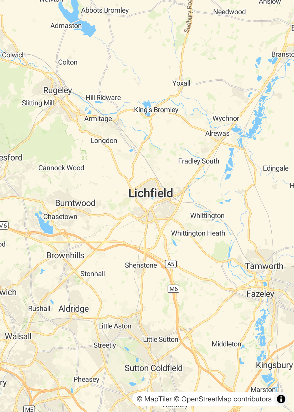 Map of Lichfield