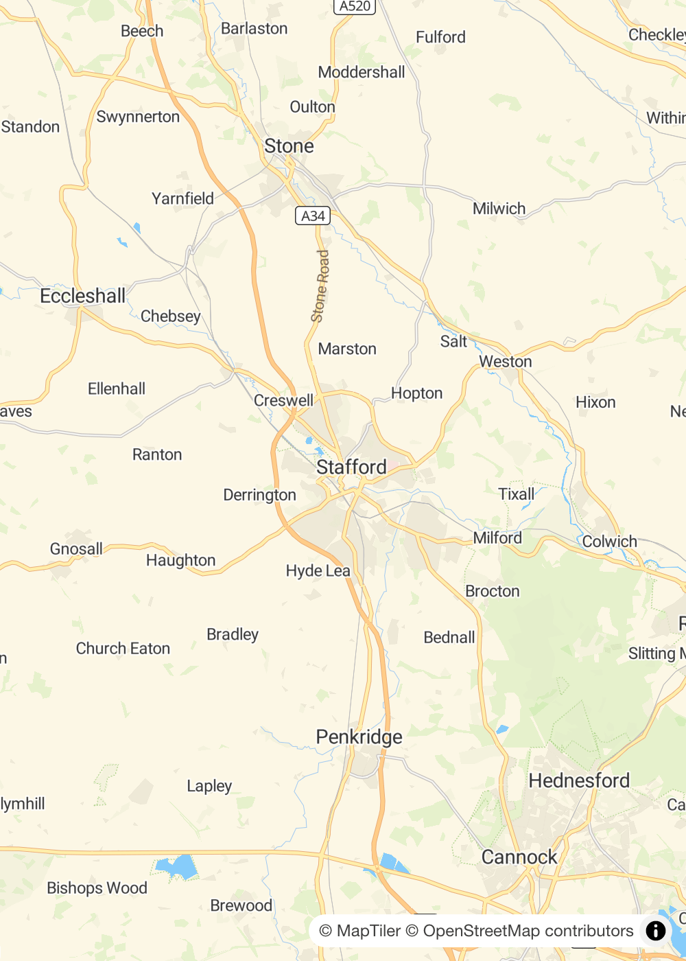 Map of Stafford