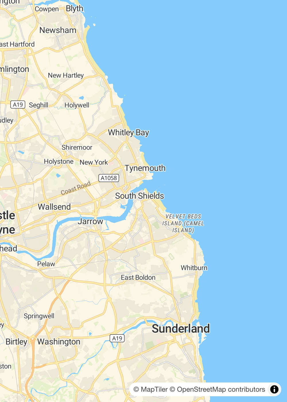 Map of South Shields