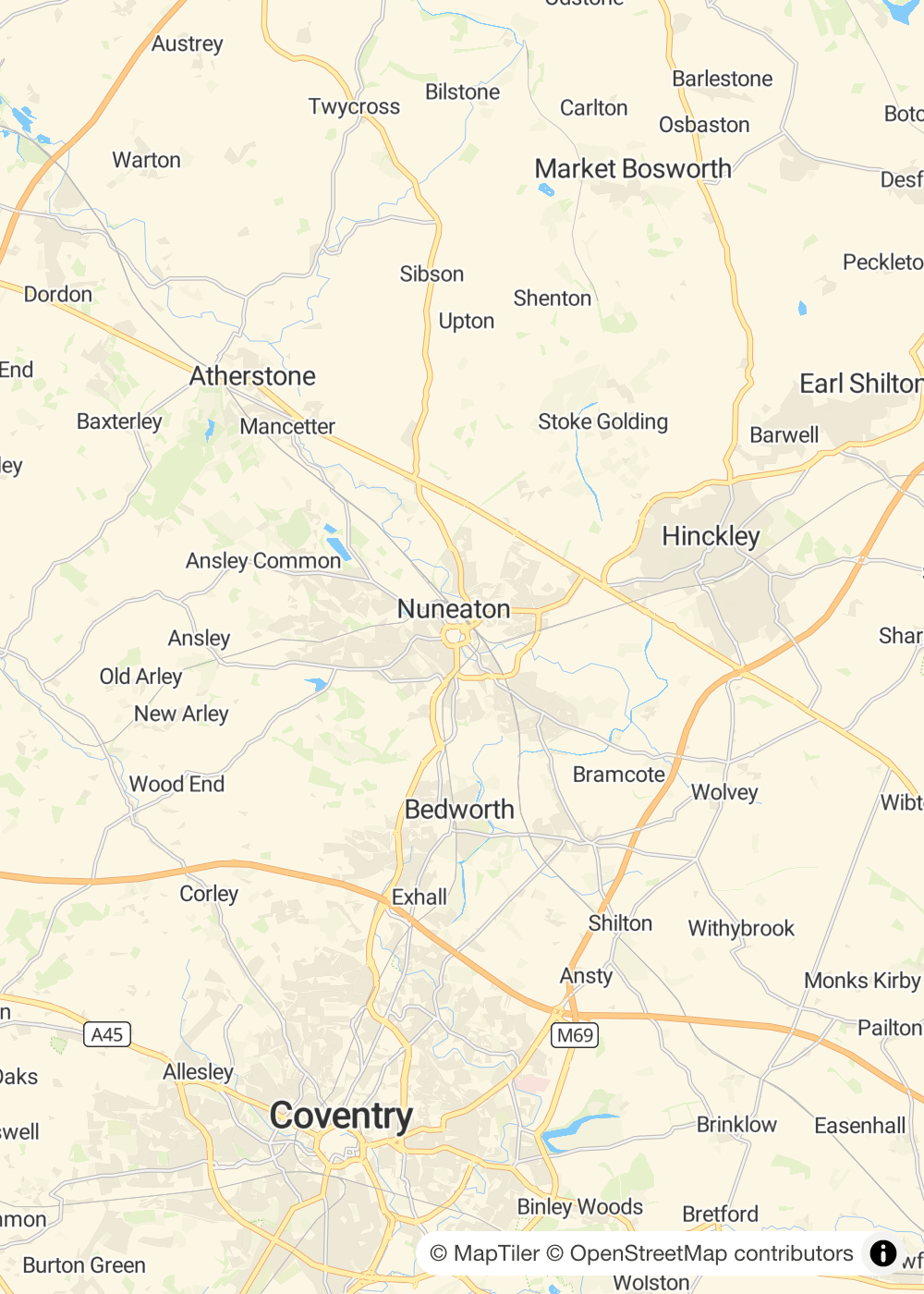 Map of Nuneaton