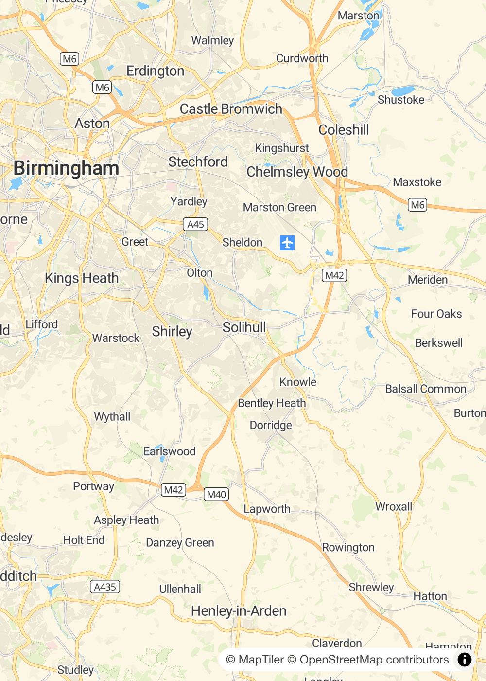 Map of Solihull