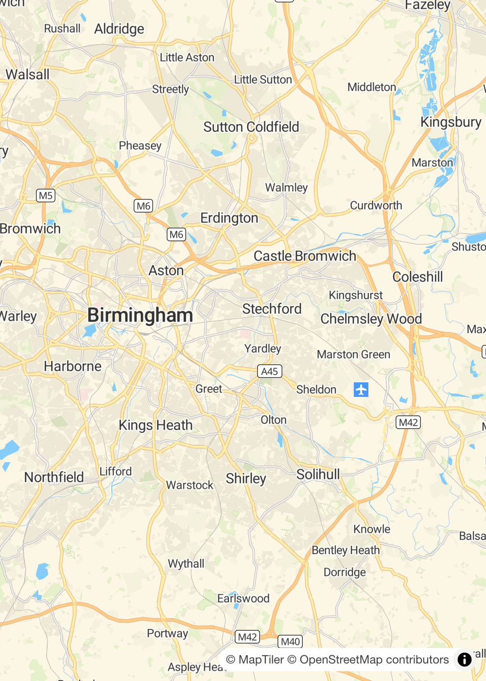 Map of West Midlands