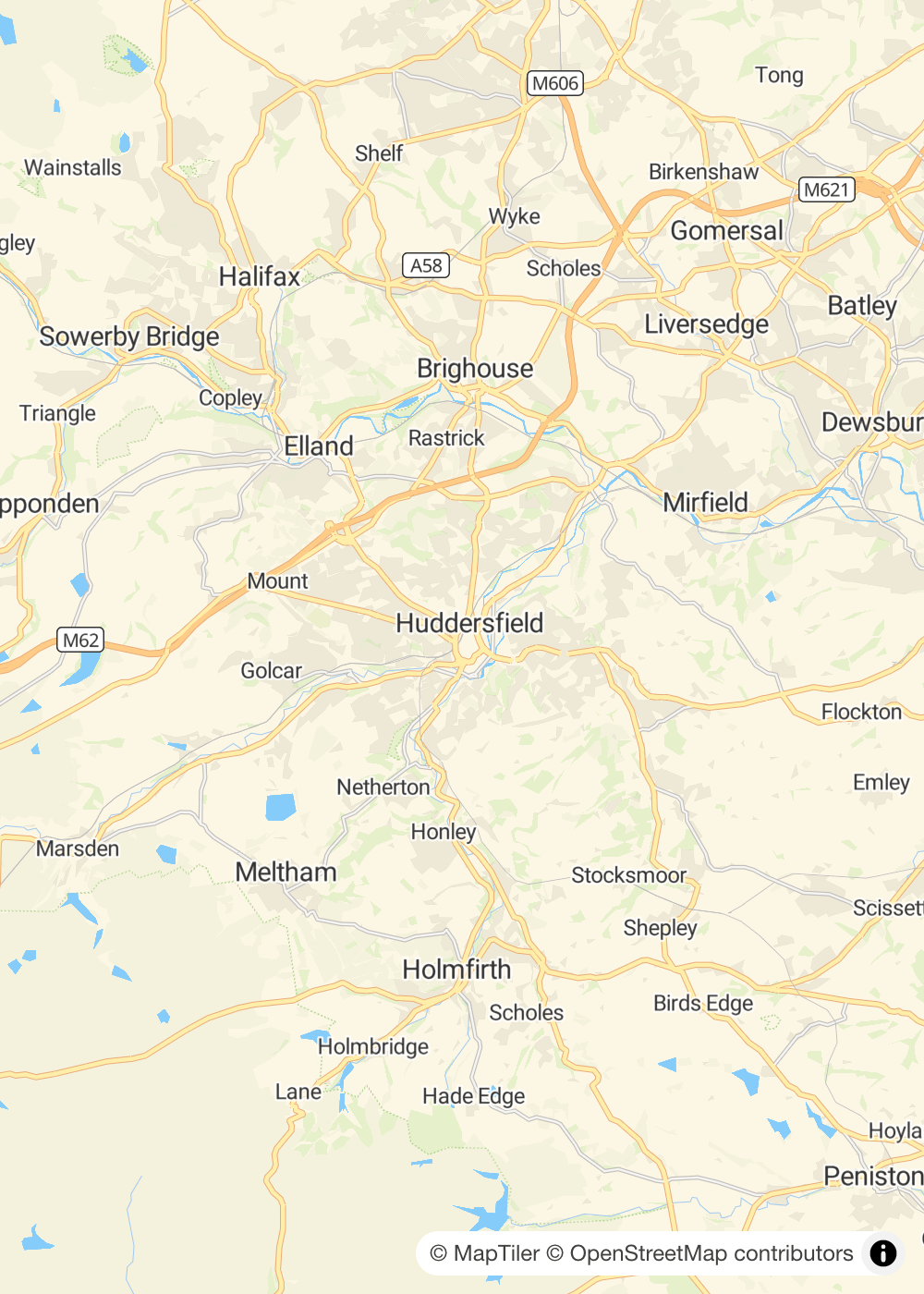 Map of Huddersfield