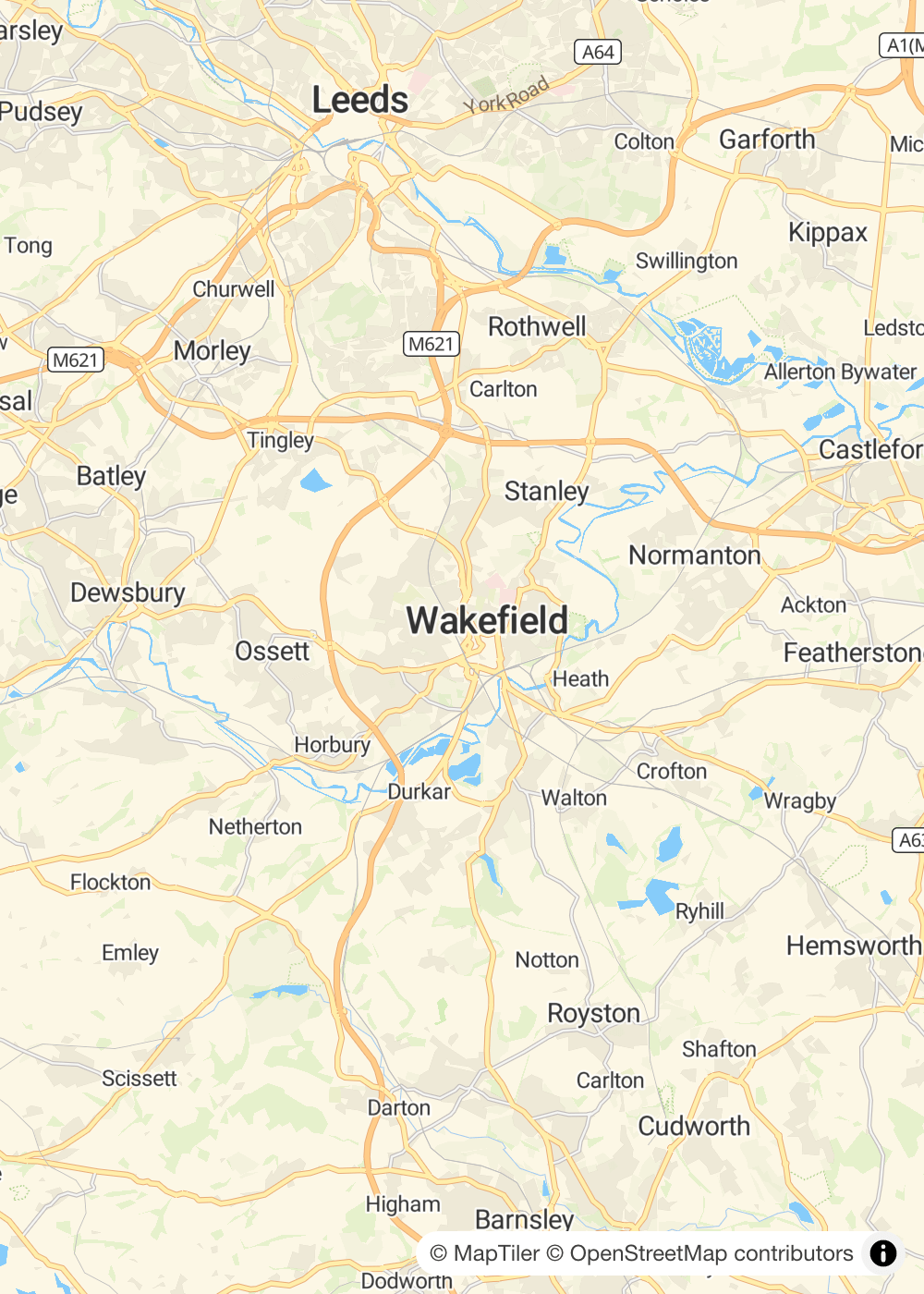 Map of Wakefield