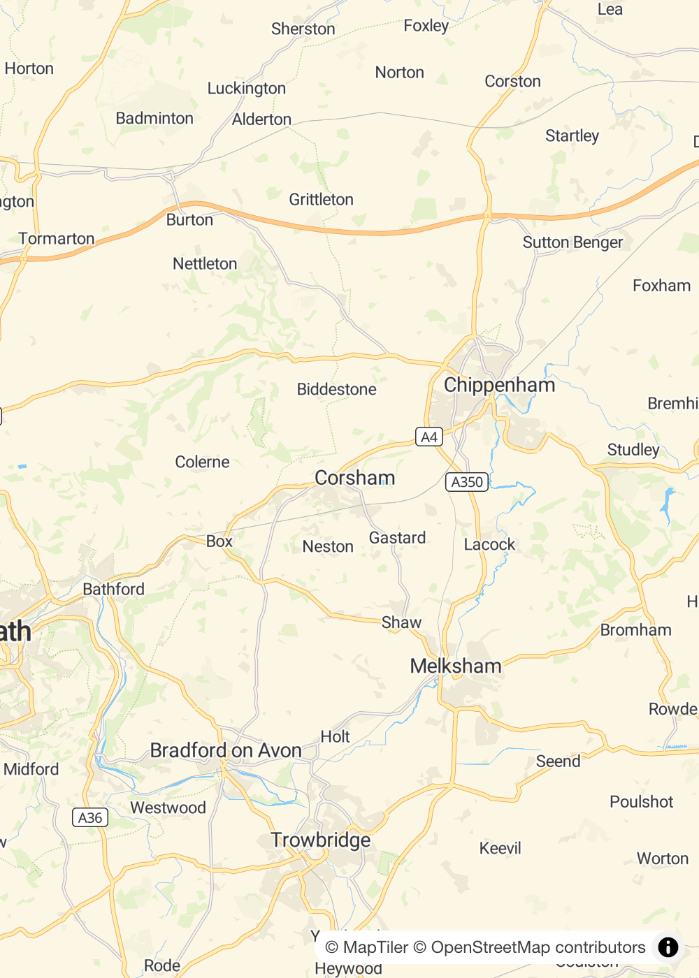 Map of Corsham