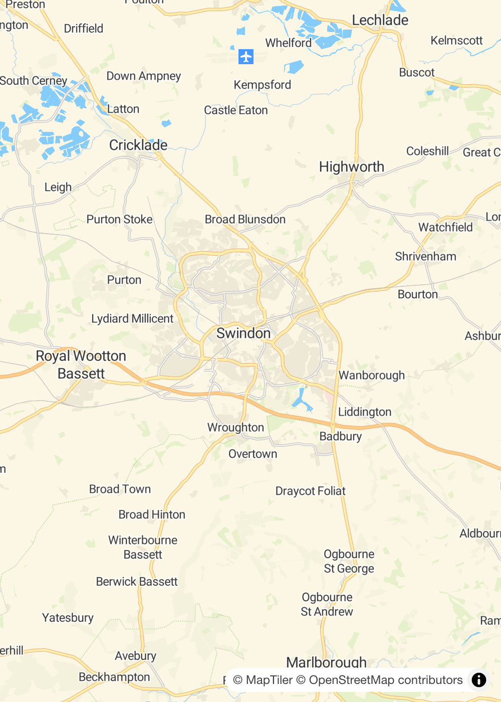 Map of Swindon