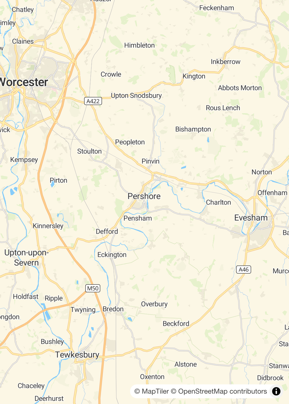 Map of Pershore